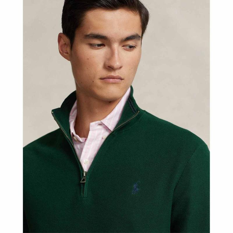 Mesh-Knit Cotton Quarter-Zip Jumper - 710932304009 - POLO RALPH LAUREN