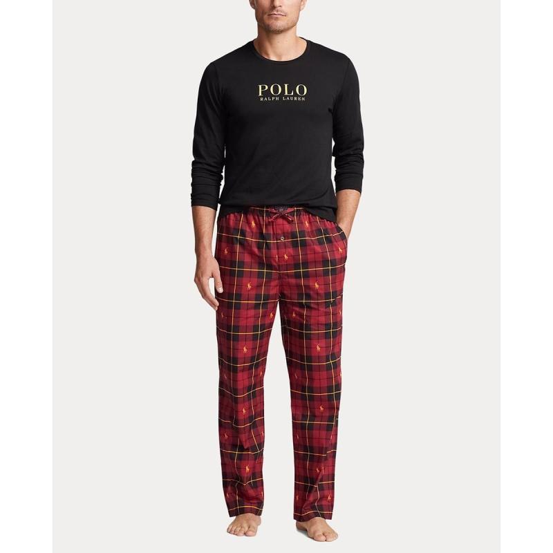 Logo & Plaid Cotton Sleep Set - 714915983001 - POLO RALPH LAUREN