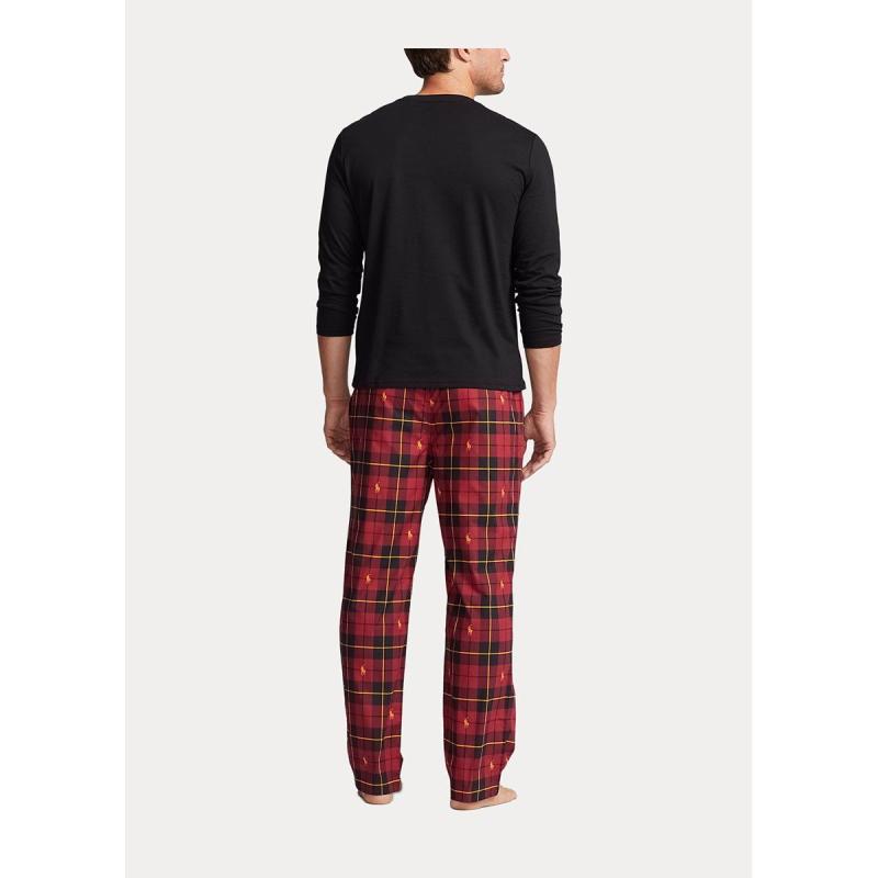 Logo & Plaid Cotton Sleep Set - 714915983001 - POLO RALPH LAUREN