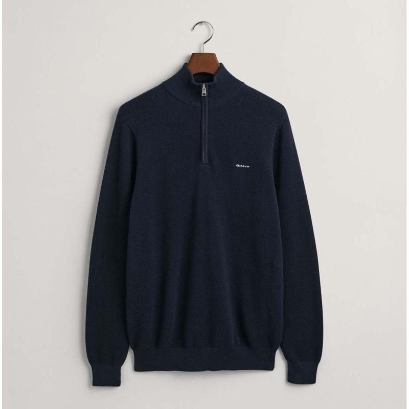 Cotton Piqué Half-Zip Sweater - 3G8040523 - GANT