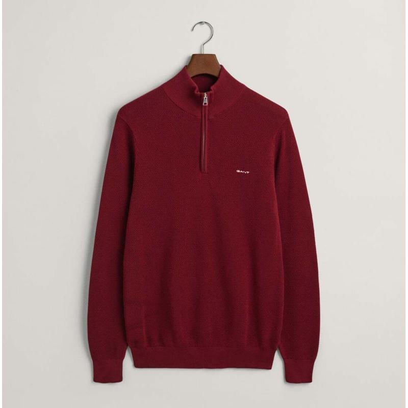 Cotton Piqué Half-Zip Sweater - 3G8040523 - GANT