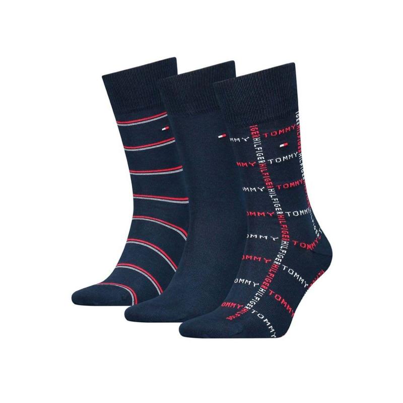 TH MEN SOCK 3P GIFTBOX GRID ST - 701224445 - TOMMY HILFIGER