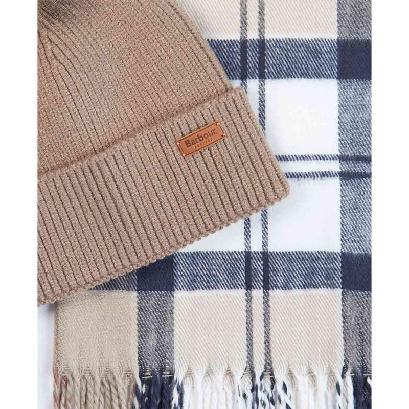 Barbour Dover Beanie & Hailes Scarf Gift Set - LGS0054 - BARBOUR