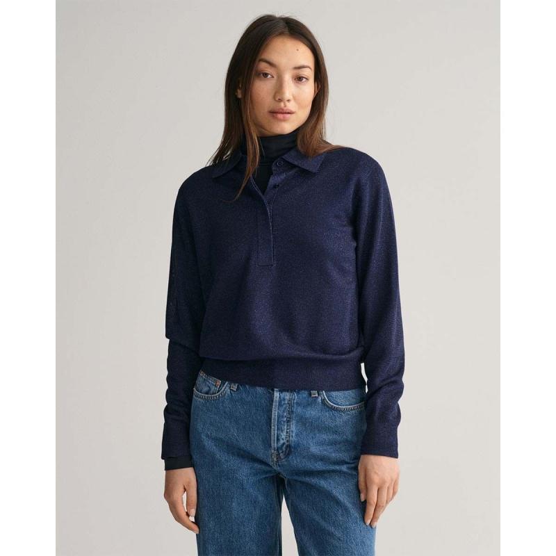Metallic Polo Sweater - 3GW4802149 - GANT