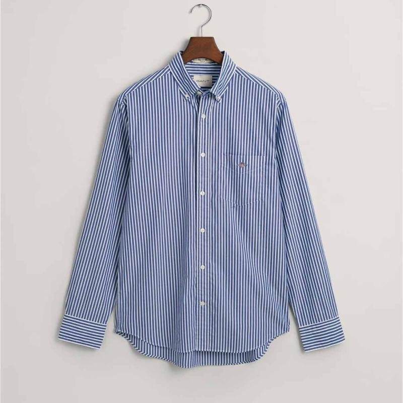 Regular Fit Striped Poplin Shirt - 7@3G3000130 - GANT