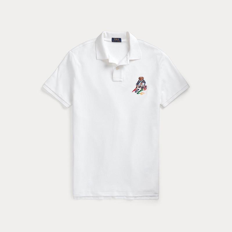 Custom Slim Fit Polo Bear Polo Shirt - 710853312023 - POLO RALPH LAUREN