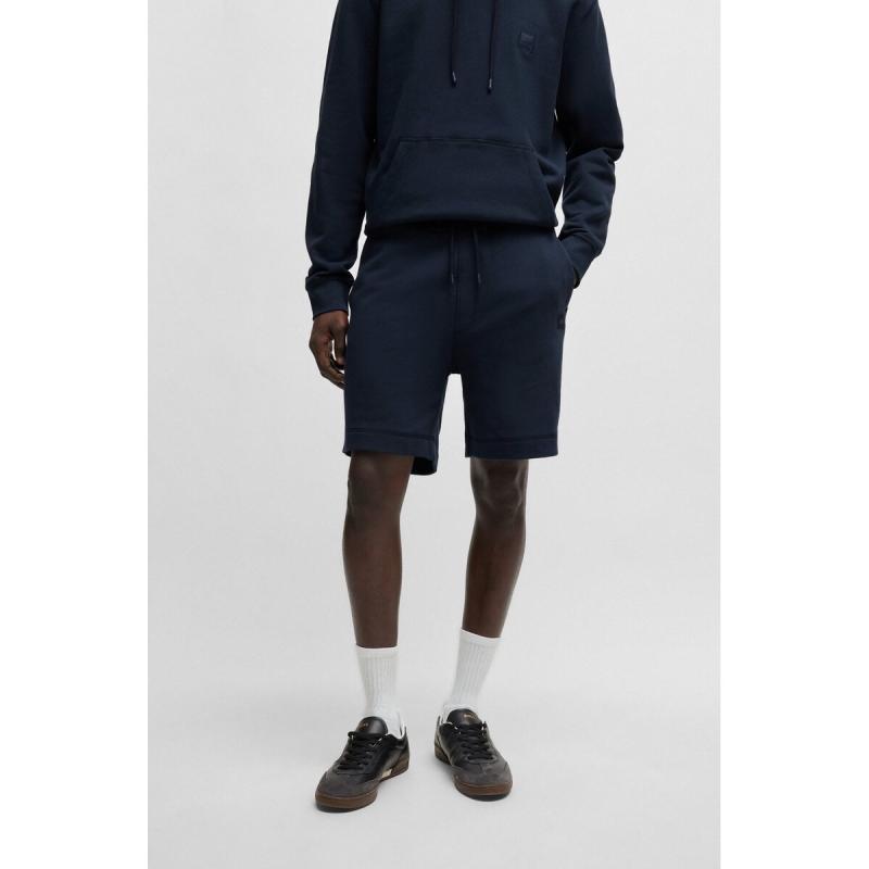 COTTON-TERRY REGULAR-FIT SHORTS WITH LOGO BADGE - 50511726 - BOSS