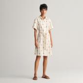 Printed Short Sleeve Shirt Dress - 3GW4503321 - GANT