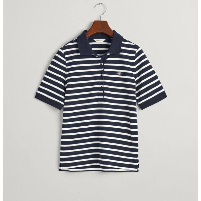 Striped Shield Piqué Polo Shirt - 3GW4200850 - GANT
