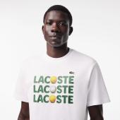 MEN'S HEAVY COTTON TENNIS BALL PRINT T-SHIRT - 3TH7370 - LACOSTE