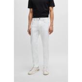 SLIM-FIT JEANS IN WHITE CASHMERE-TOUCH DENIM - 50514321 - BOSS