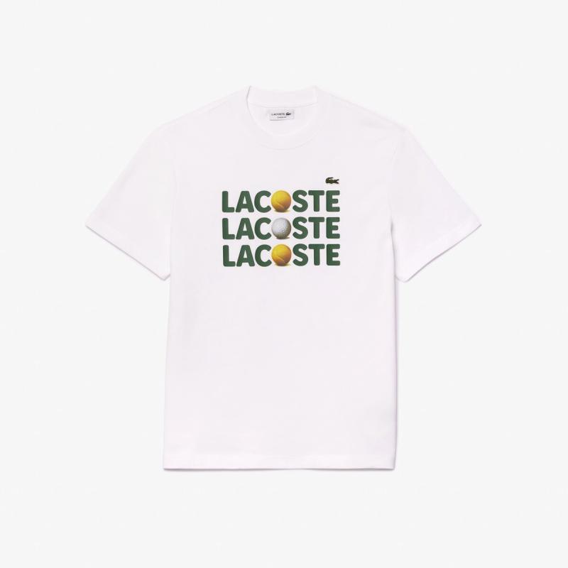 MEN'S HEAVY COTTON TENNIS BALL PRINT T-SHIRT - 3TH7370 - LACOSTE