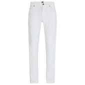 SLIM-FIT JEANS IN WHITE CASHMERE-TOUCH DENIM - 50514321 - BOSS