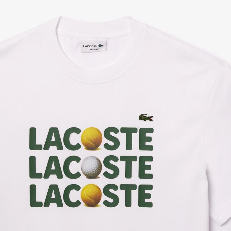 MEN'S HEAVY COTTON TENNIS BALL PRINT T-SHIRT - 3TH7370 - LACOSTE