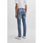 SLIM-FIT JEANS IN BLUE CASHMERE-TOUCH DENIM - 50513631 - BOSS