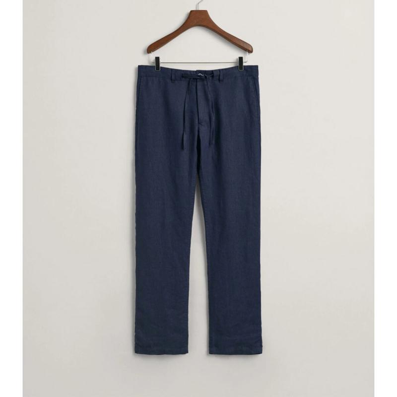 Relaxed Fit Linen Drawstring Pants - 3G1505272 - GANT