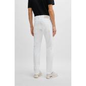 SLIM-FIT JEANS IN WHITE CASHMERE-TOUCH DENIM - 50514321 - BOSS