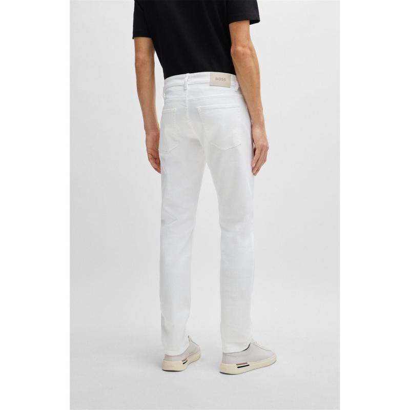 SLIM-FIT JEANS IN WHITE CASHMERE-TOUCH DENIM - 50514321 - BOSS