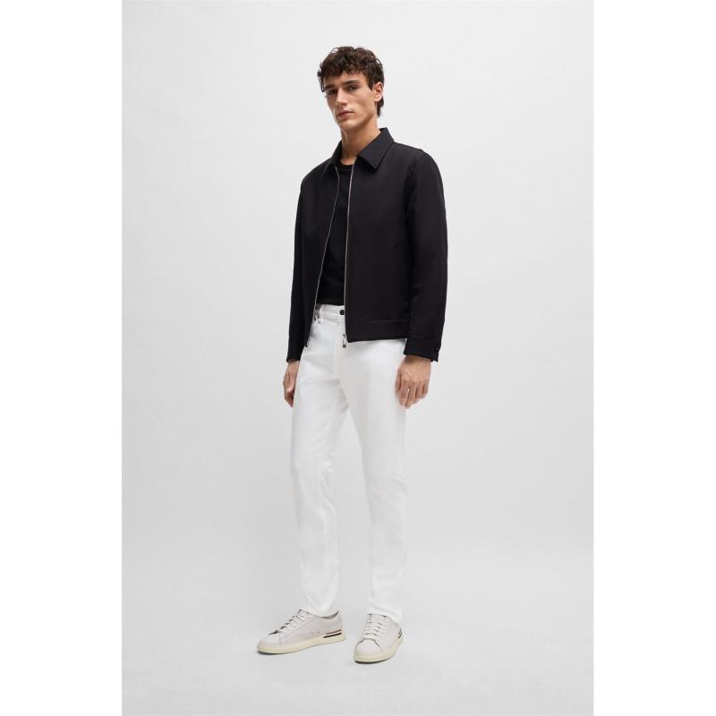 SLIM-FIT JEANS IN WHITE CASHMERE-TOUCH DENIM - 50514321 - BOSS