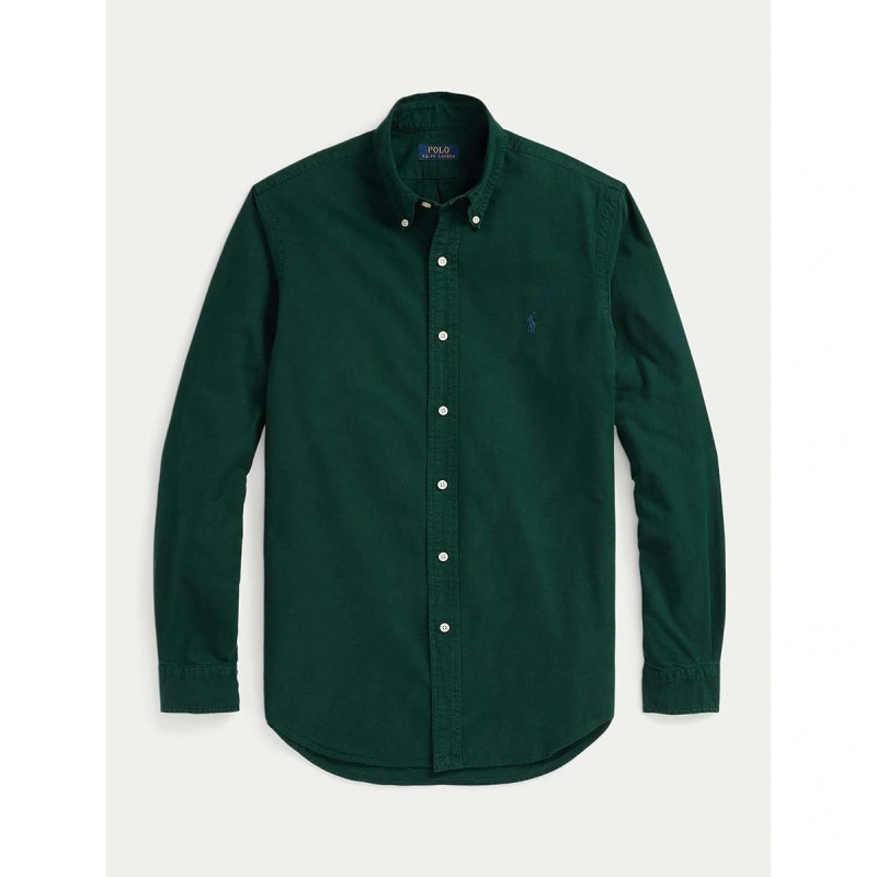 Custom Fit Garment-Dyed Oxford Shirt - 8@710805564047 - POLO RALPH LAUREN