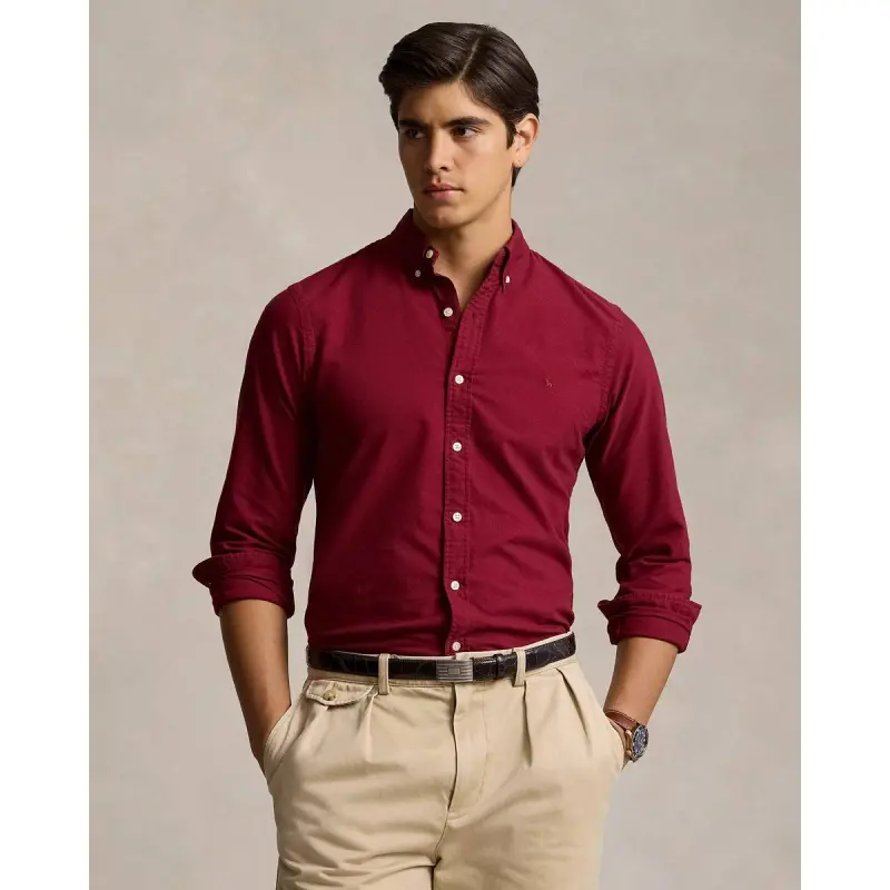 Custom Fit Garment-Dyed Oxford Shirt - 710805564053 - POLO RALPH LAUREN