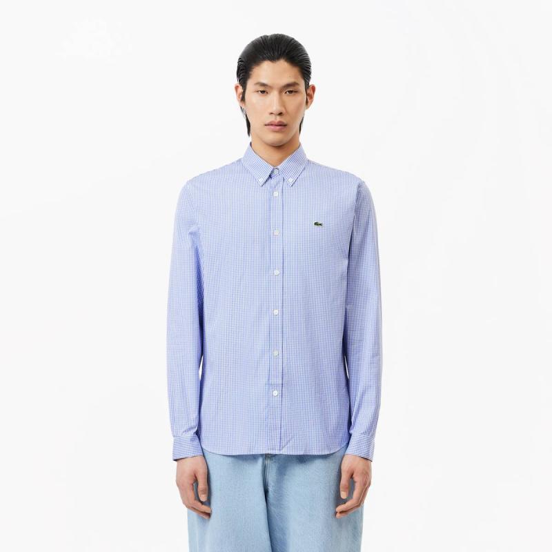 Regular Fit Checked Cotton Shirt - 8@3CH2932 - LACOSTE