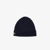 Rib Knit Brushed Wool Beanie - 8@3RB0001 - LACOSTE