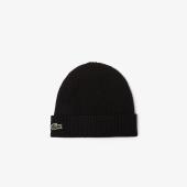 Rib Knit Brushed Wool Beanie - 8@3RB0001 - LACOSTE