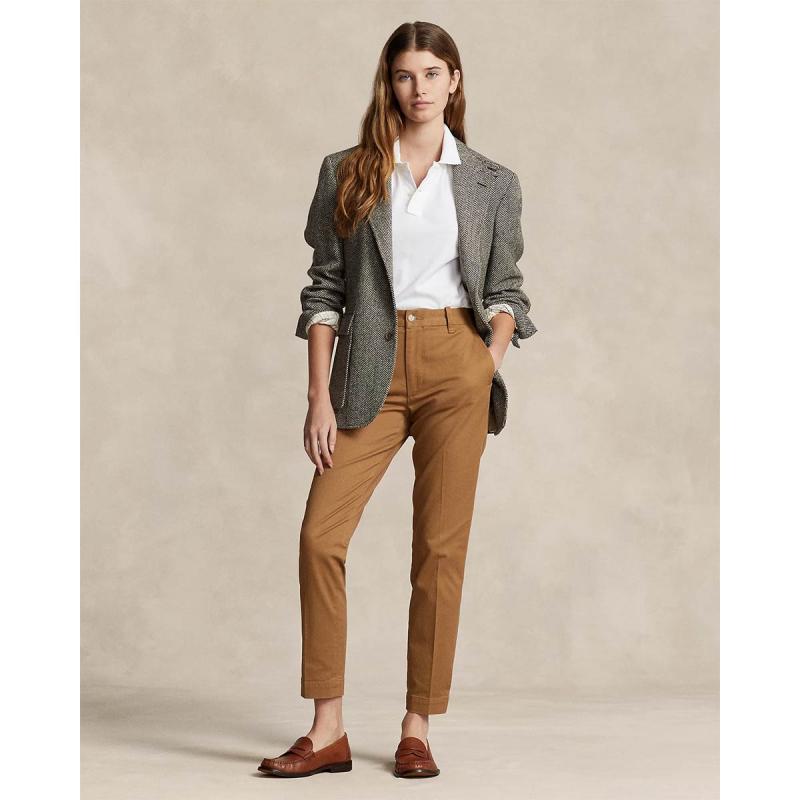 Cropped Slim Fit Twill Chino Trouser - 211890343004 - POLO RALPH LAUREN