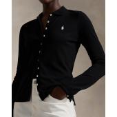 Buttoned-Placket Long-Sleeve Polo Shirt - 211941176002 - POLO RALPH LAUREN