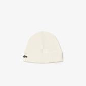 Rib Knit Brushed Wool Beanie - 8@3RB0001 - LACOSTE