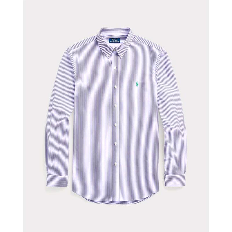 Custom Fit Striped Stretch Poplin Shirt - 710929346003 - POLO RALPH LAUREN