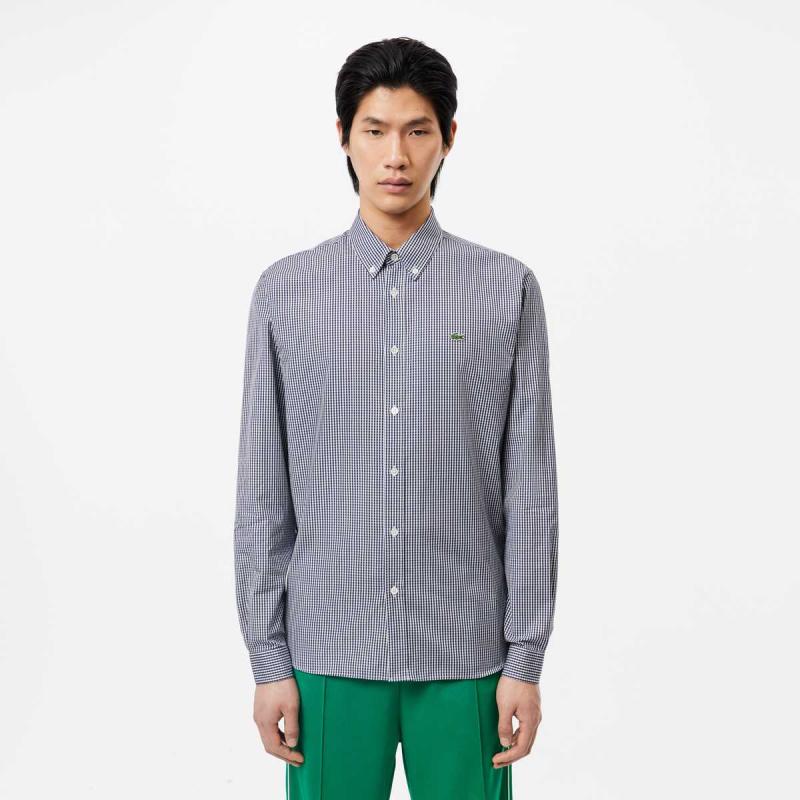 Regular Fit Checked Cotton Shirt - 8@3CH2932 - LACOSTE