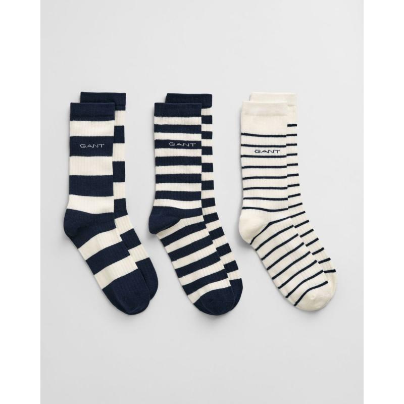 3-Pack Striped Rib Socks - 3GW4960237 - GANT