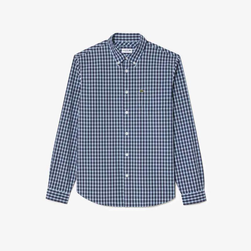Regular Fit Plaid Poplin Shirt - 8@3CH6981 - LACOSTE
