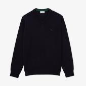 Merino Wool Monochrome V Neck Sweater - 8@3AH1990 - LACOSTE