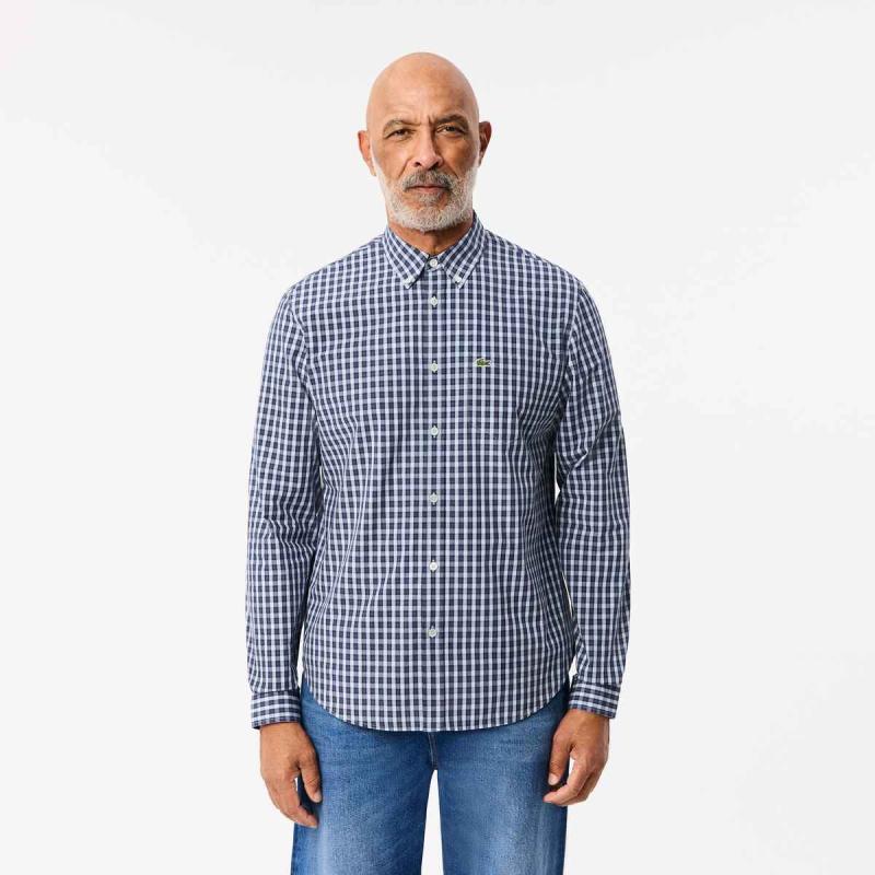 Regular Fit Plaid Poplin Shirt - 8@3CH6981 - LACOSTE