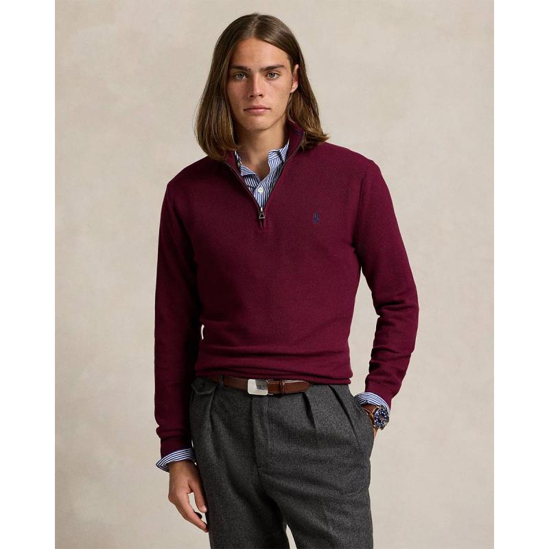 Mesh-Knit Cotton Quarter-Zip Jumper - 710932304513 - POLO RALPH LAUREN
