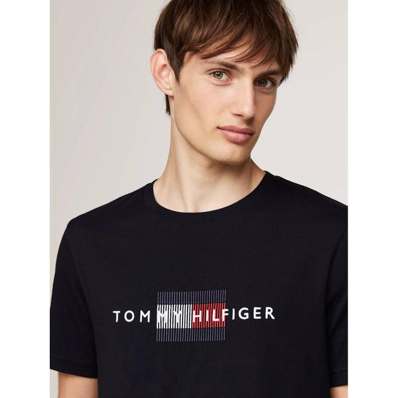 HILFIGER FLAG EMBRO TEE - MW0MW36455 - TOMMY HILFIGER