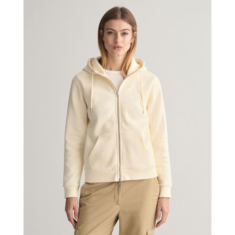 Tonal Shield Zip Hoodie - 8@3GW4200671 - GANT