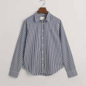 Regular Fit Striped Poplin Shirt - 8@3GW4300214 - GANT