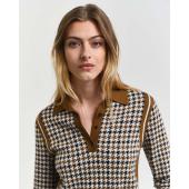 Houndstooh Jacquard Polo Sweater - 3GW4805276 - GANT