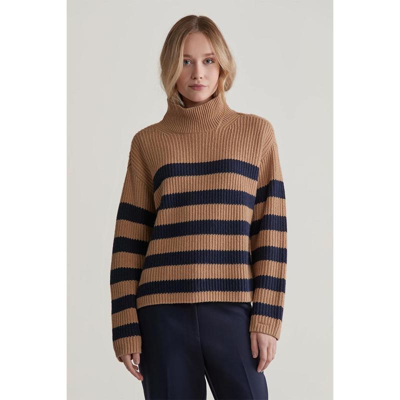 Breton Sweater with Stand Up Collar - 3GW4805309 - GANT