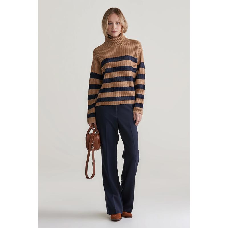Breton Sweater with Stand Up Collar - 3GW4805309 - GANT