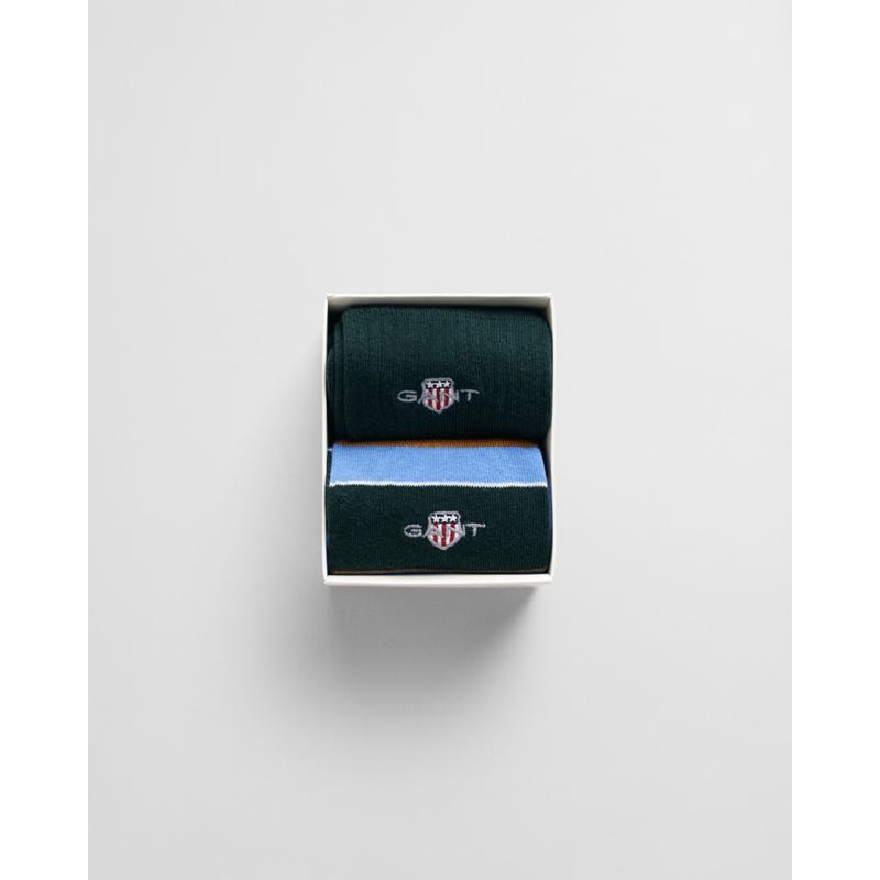2-Pack Shield Rugger Stripe Socks Gift Box - 3G9960315 - GANT
