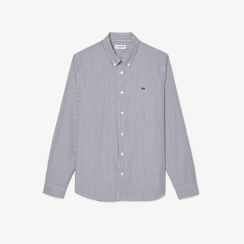 Men's Regular Fit Striped Cotton Shirt - 8@3CH2936 - LACOSTE