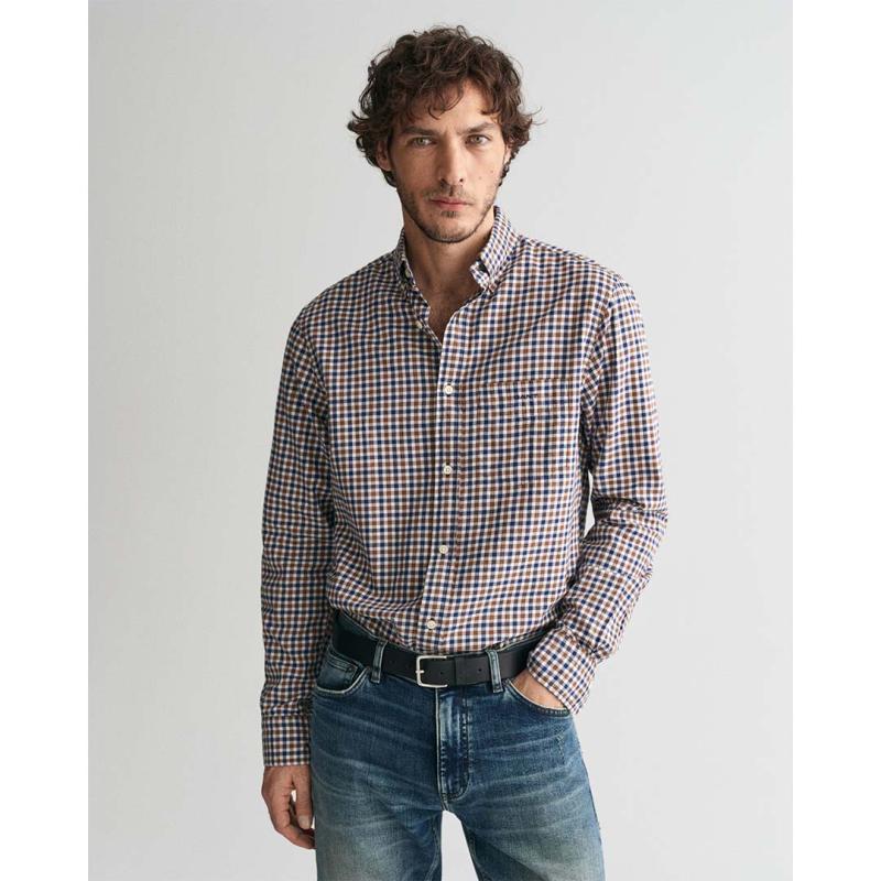 Regular Fit Gingham Light Twill Shirt - 3G3240193 - GANT