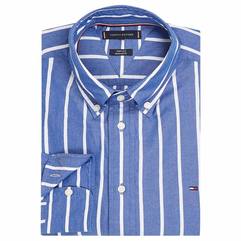 FLEX POPLIN WIDE STRIPE SHIRT - MW0MW38560 - TOMMY HILFIGER