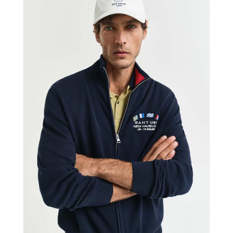 Nautical Flags Zip Cardigan - 3G8030235 - GANT