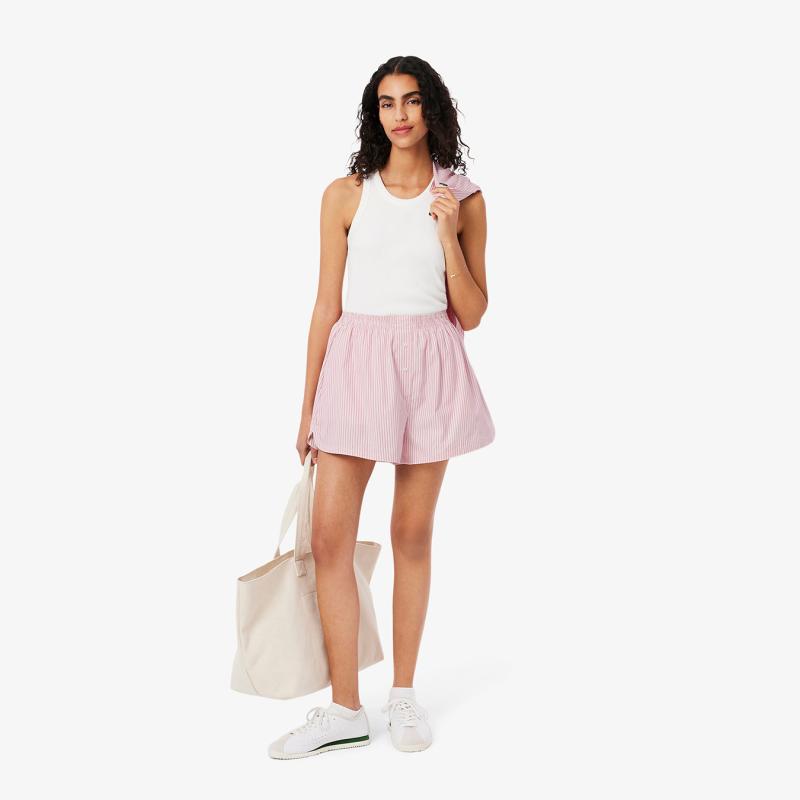 Wide Fit Lightweight Striped Poplin Shorts - 3FF9835 - LACOSTE